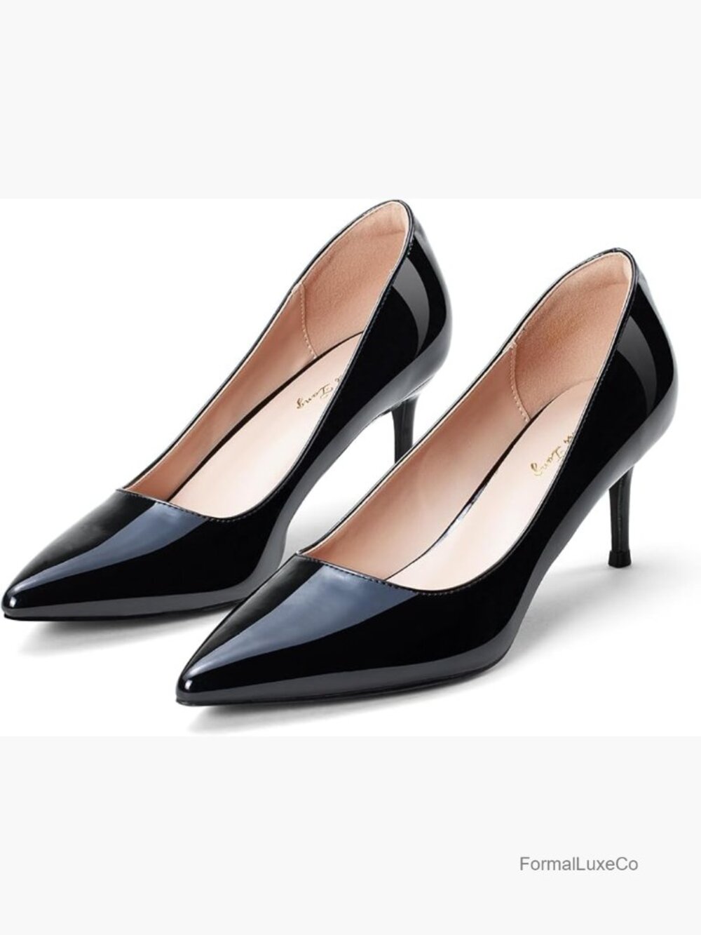 Kitten Heel Low Pumps 2.4 Inch Pointed Toe Dressy Shoes for Work Party